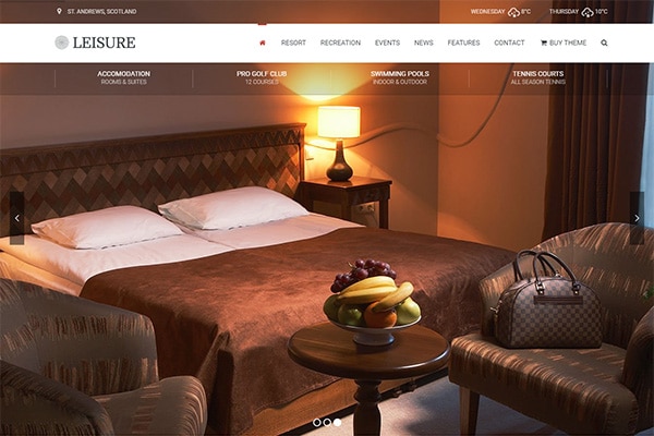 Hotel Leisure - Hotel WordPress Theme