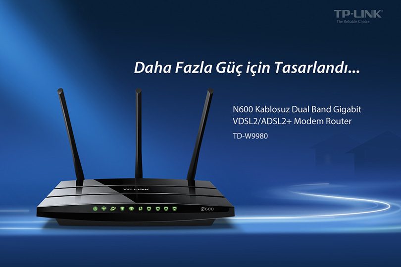 TP-LINK TD-W9980 N600 Kablosuz Dual Band Gigabit VDSL2/ADSL2+ Modem Router