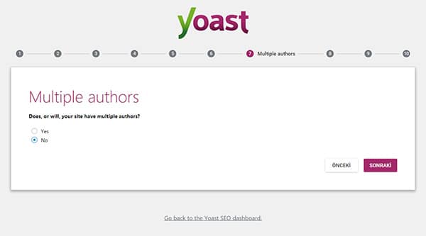 Wordpress Yoast SEO Eklentisinin Kurulum Sihirbazı Yedinci Sayfa